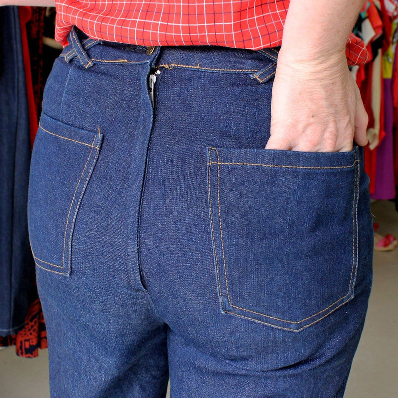 Zipper on online back of jeans