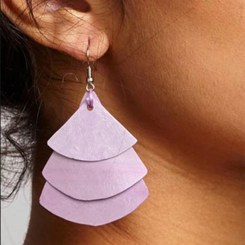 Monica Fan Earrings - Lavender