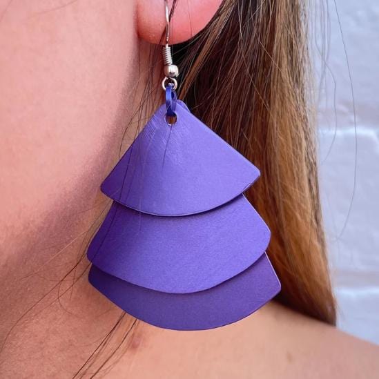 Monica Fan Earrings - Lilac