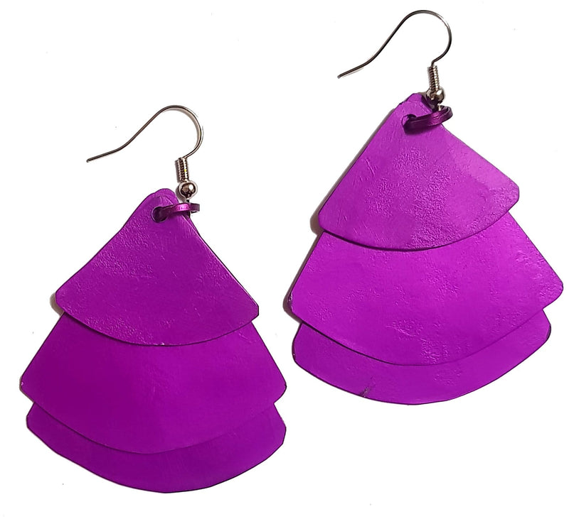 Monica Fan Earrings - Purple