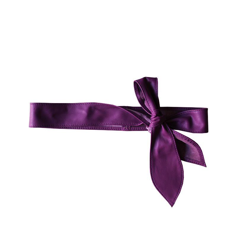 Dragstar Leather Tie Belt - Purple