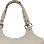 Leather Tote Bag - Beige
