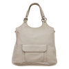 Leather Tote Bag - Beige